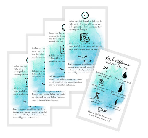 Tarjetas De Instrucciones De Cuidado Posterior De Extensión