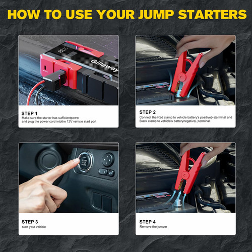 Arrancador De Coche Gillaway 001b 4000a Para Gasolina De 10