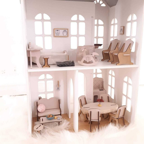 Casita De Muñecas Lol, Pintada Con 26 Muebles Y Deco