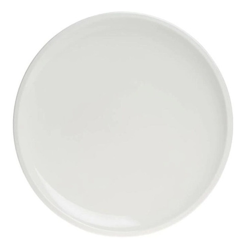 Plato Playo Porcelana Verbano 25 Cms Linea Recta Blanco Liso