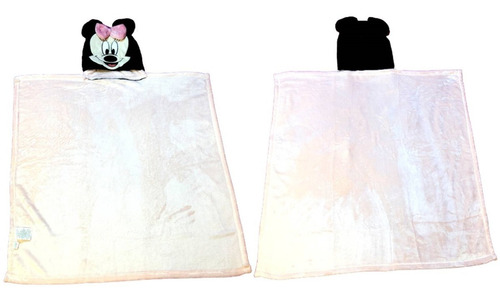 Imagem 2 de 4 de Manta Para Bebê Com Capuz Minnie Mouse Rosa Menina Disney