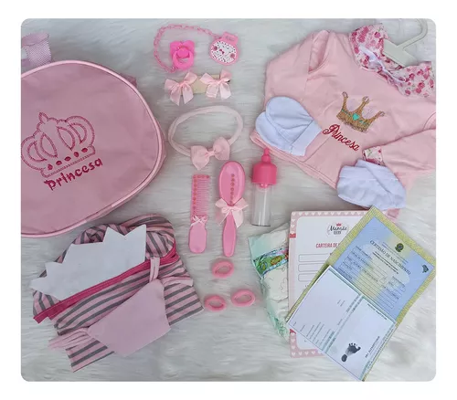 Kit Roupinha Princesa Bebe Reborn Realista Real Enxoval