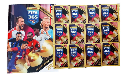 Kit 1 Álbum Fifa 365 2024 Mais 50 Figurinhas (10 Envelopes)