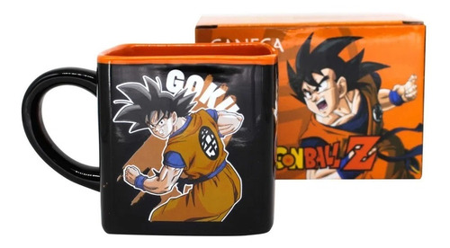 Caneca Quadrada Dragon Ball Team De Cerâmica 300ml