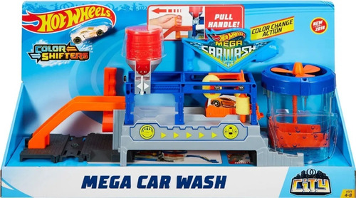 Hot Wheels Mega Carwash Lavado De Auto Cambia D Color Mattel