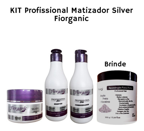 Matizador Silver - Kit Profissional + Máscara Faixa Preta