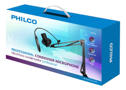 Set Micrófono Con Brazo Philco 26plckit70 Negro