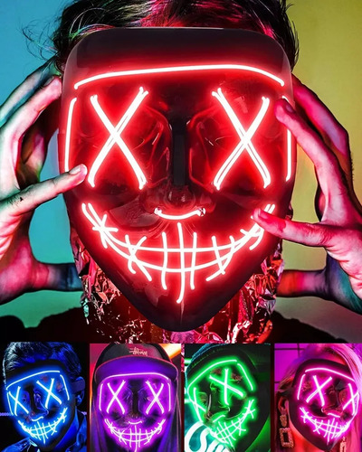 Máscara Con Luz Led La Purga De 3 Modos Para Halloween
