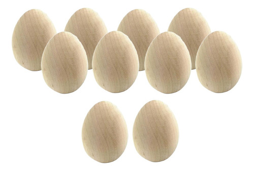K 10 Piezas De Huevos De Madera Para Pascua, Manualidades,