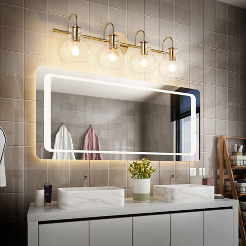 Lámpara Baño 4 Luces Doradas Con Acabado Elegante Producto A