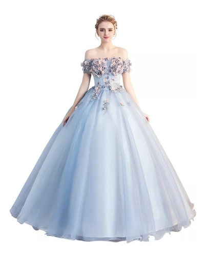 Vestido Quinceañera Princesa Flores Xv Años Bonito | Envío gratis