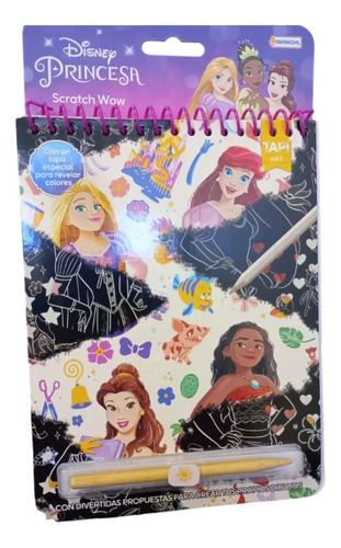 Libro Para Colorear Raspa Scratch Wow Princesa Disney