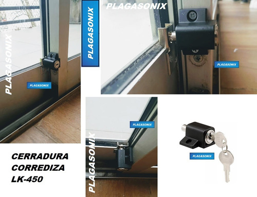 Imagen 5 de 9 de Cerradura Para Puerta Ventana Corrediza Lk-450 Negro Kit X 3