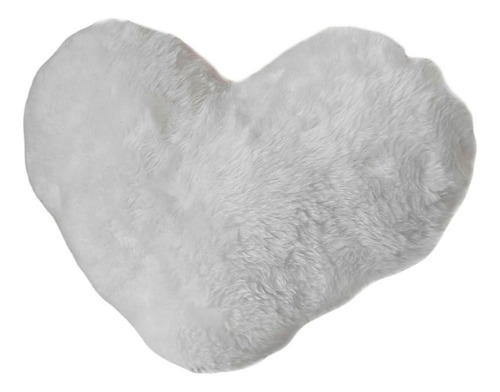 Almofadas Decorativas De Pelúcia Pelo Curto Luxo Coração Cor Branco