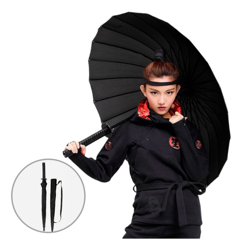 Paraguas Espada Katana Samurai Grande Con Estuche Resistente