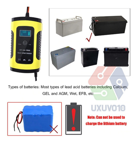Imagen 7 de 10 de Cargador Inteligente De Batería Auto Baterías Moto 12 V