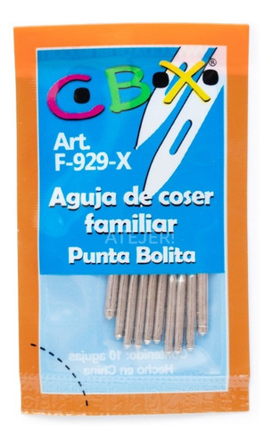 Agujas Maquina Familiar Recta Cbx Punta Bolita X Paquete