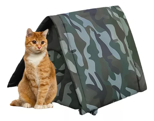 Casas para gatos al aire libre, casa para gatos exterior a prueba de  lluvia, tienda de campaña para gatos al aire libre con techo de tela Oxford  resistente al agua