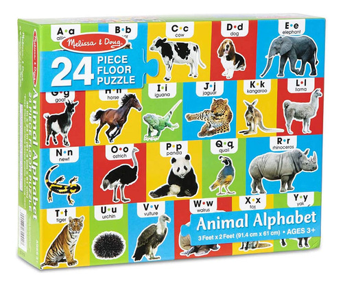Puzle Melissa & Doug Animal Alphabet Floor, 24 Piezas