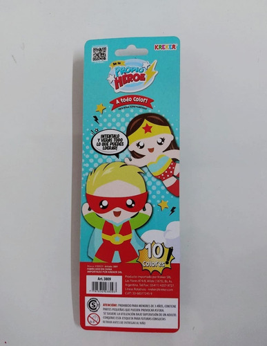 Super Lapicera Retractil. 10 Colores. Se Tu Propio Heroe.