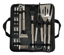Comprar Set Parrillero 20 Piezas Acero Inoxidable Y Bolso Para Asado