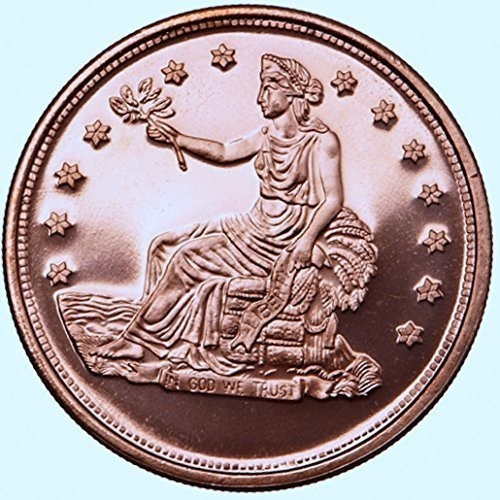 Imagen 1 de 3 de 10 Trade Dollar 1 Oz .999 Cobre Puro En Monedas De Un Dólar
