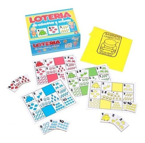 Juego Didactico Loteria Numeros Y Colores Original Banquito 