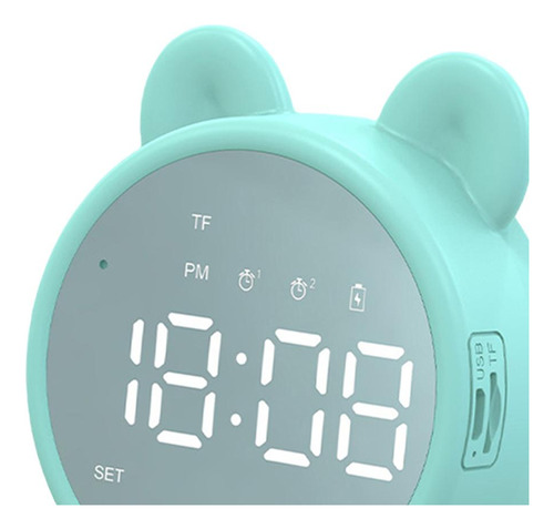 Reloj Despertador Con Altavoz Bluetooth Inteligente Verde