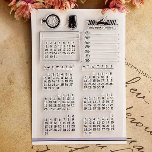 Elegantstunning Sello Transparente Calendario Perpetuo