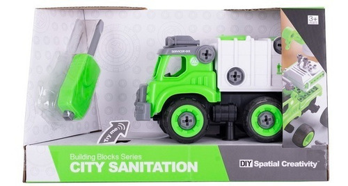 Vehiculo De Sanidad Para Armar City Sanitation Personaje Verde