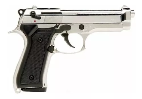 Pistola Fogueo Bruni 92 9mm Niquel Full Metal