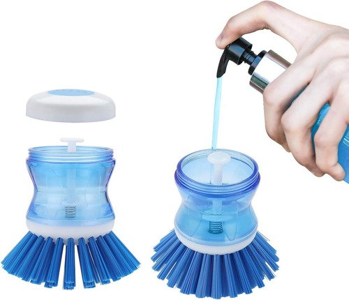 U Chef Set De 2 Cepillo Para Platos Con Dispensador De Jabón