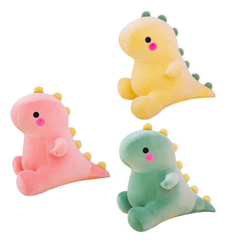 3 Piezas Lindo Dinosaurio Animales De Peluche Juguetes 25cm