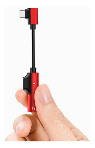 Tipo De Conector Divisor Usb-c Audio Auxiliar Para Rojo