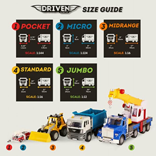 Driven By Battat Toy Car Variety Pack Construction &