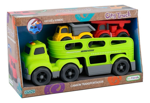 Camión Transportador De Vehículos Con Sonidos Ditoys 2401 Color Verde