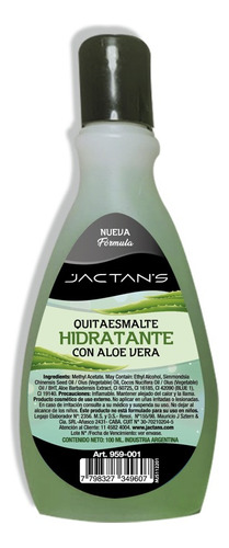 Jactans Quitaesmalte 100ml Hidratante Con Aloe Vera