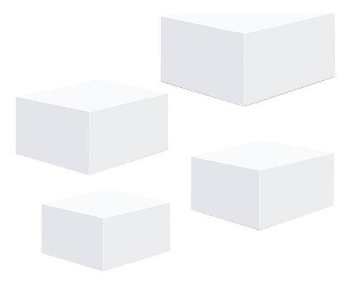 4x Acrílico Display Riser Caixa Comida Riser Branco M