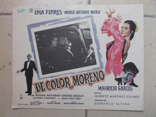 Vintage Raro Lobby Card Mauricio Garces De Color Moreno! #3