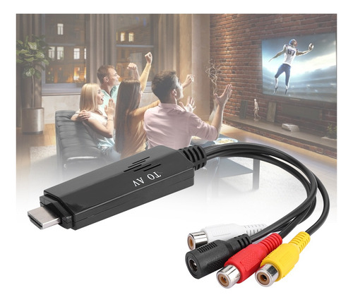Para Hdmi A Av Rca 1080p Hd Convertidor Adaptador Cable Mach