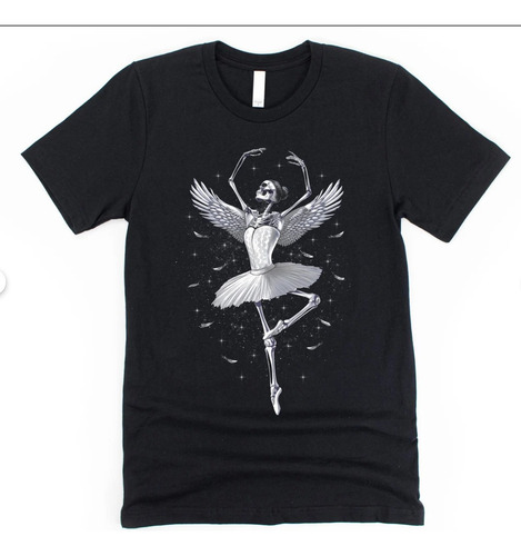 Polera Unisex Calavera Bailarina Goticas Algodon Estampado