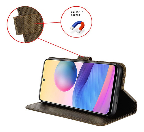 Funda De Texturizada For Zte Blade V40 Smart Lujoso Flip