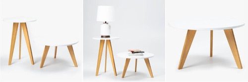 Imagen 2 de 3 de Mesa Mesita Ratona Nordica Auxiliar Living Modernas Laqueada