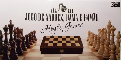 Jogo Xadrez e Damas Luxo Hoyle Games 2 Em 1 Tabuleiro Caixa