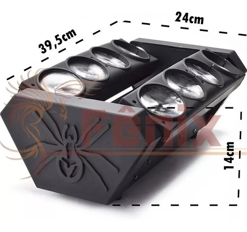 4 Spider Moving Beam 8 Leds De 12w Quadriled Rgbw Dmx Bivolt