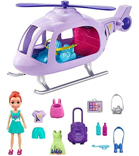 Juego De Helicóptero Polly Pocket Para Vacaciones Con Muñeca