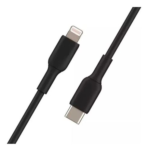 Cable Para iPhone Usb Tipo C A Lightning Carga Rapida Noga E Color Negro