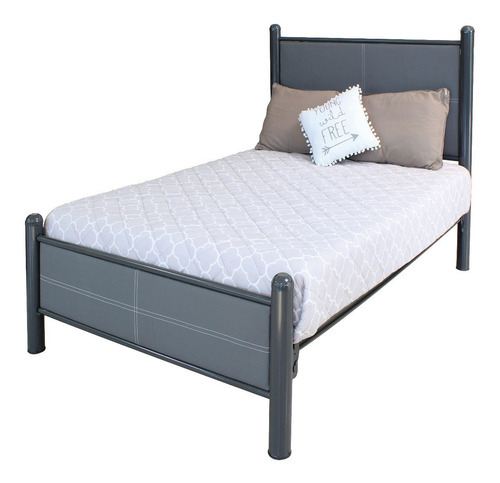 Cama Individual Tammex Modelo 8207 Paneles De Vinil Color Gris