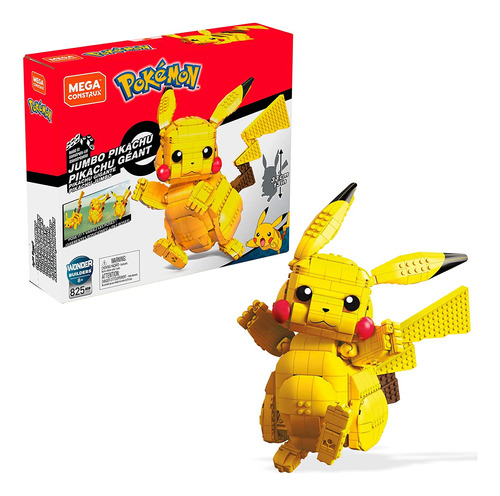 Juguete Mega Construx Pokémon Jumbo Pikachu Con Más De 600 P
