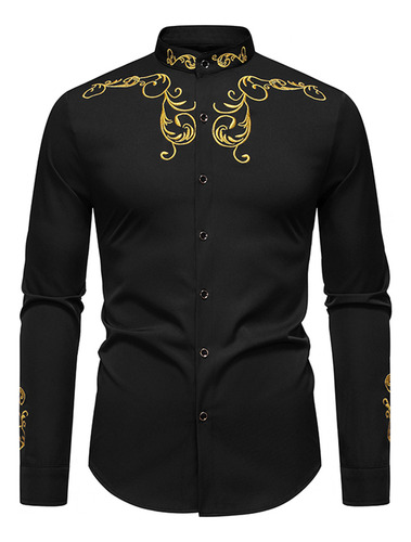 Camisetas De Manga Larga Con Botones Y Estampado Casual Para